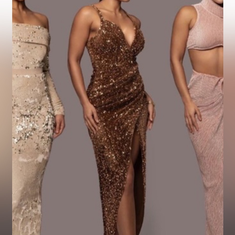 JLUXLabel Gold Sequin Dress